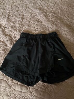 Nike Women's Black Athletic Running Shorts with Swoosh